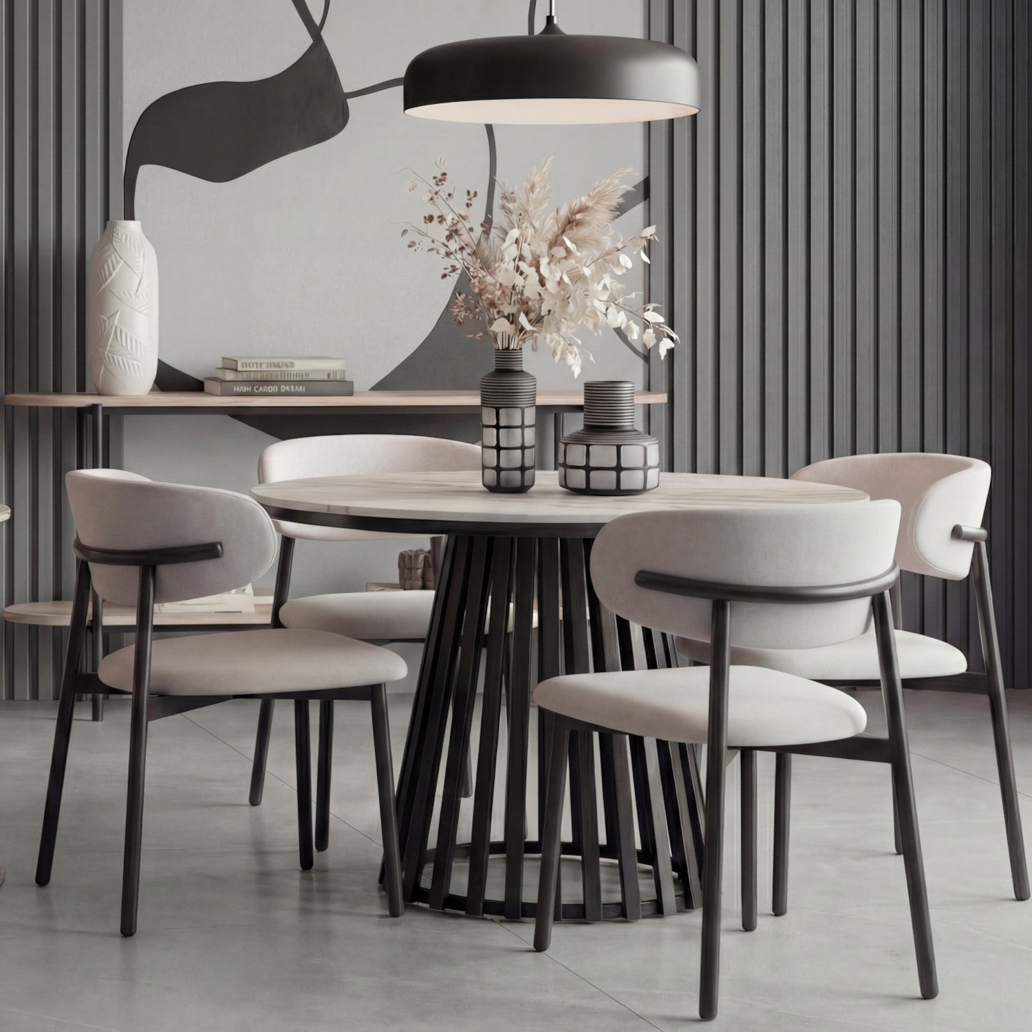 Comedor 4 Puestos Donato Beige, Negro