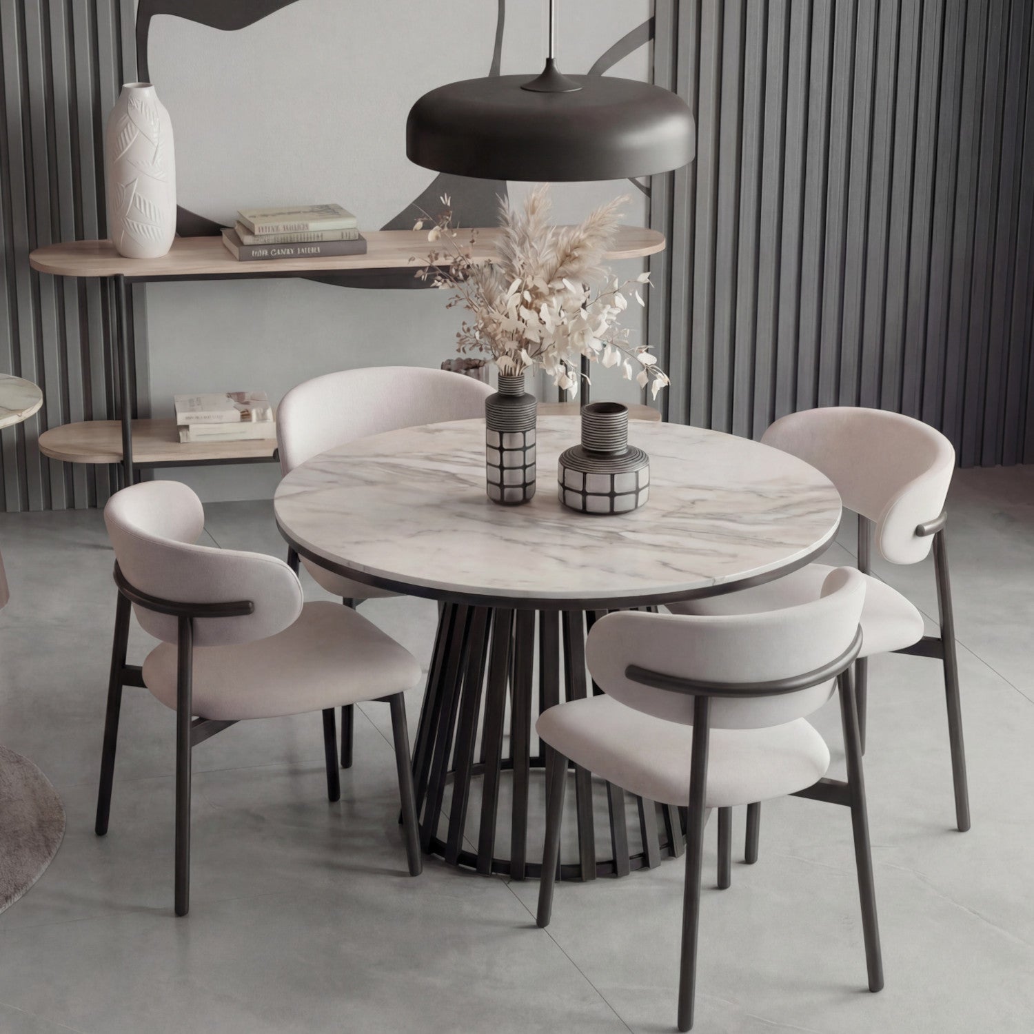 Comedor 4 Puestos Donato Beige, Negro