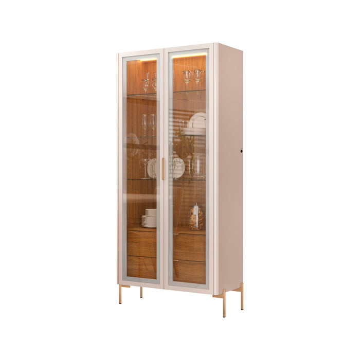 Vitrina Olivia Off White, Natural