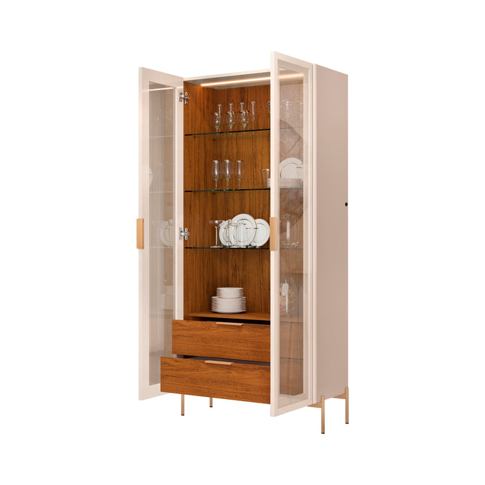 Vitrina Olivia Off White, Natural