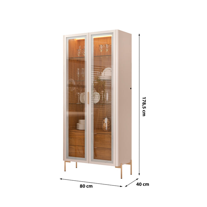 Vitrina Olivia Off White, Natural
