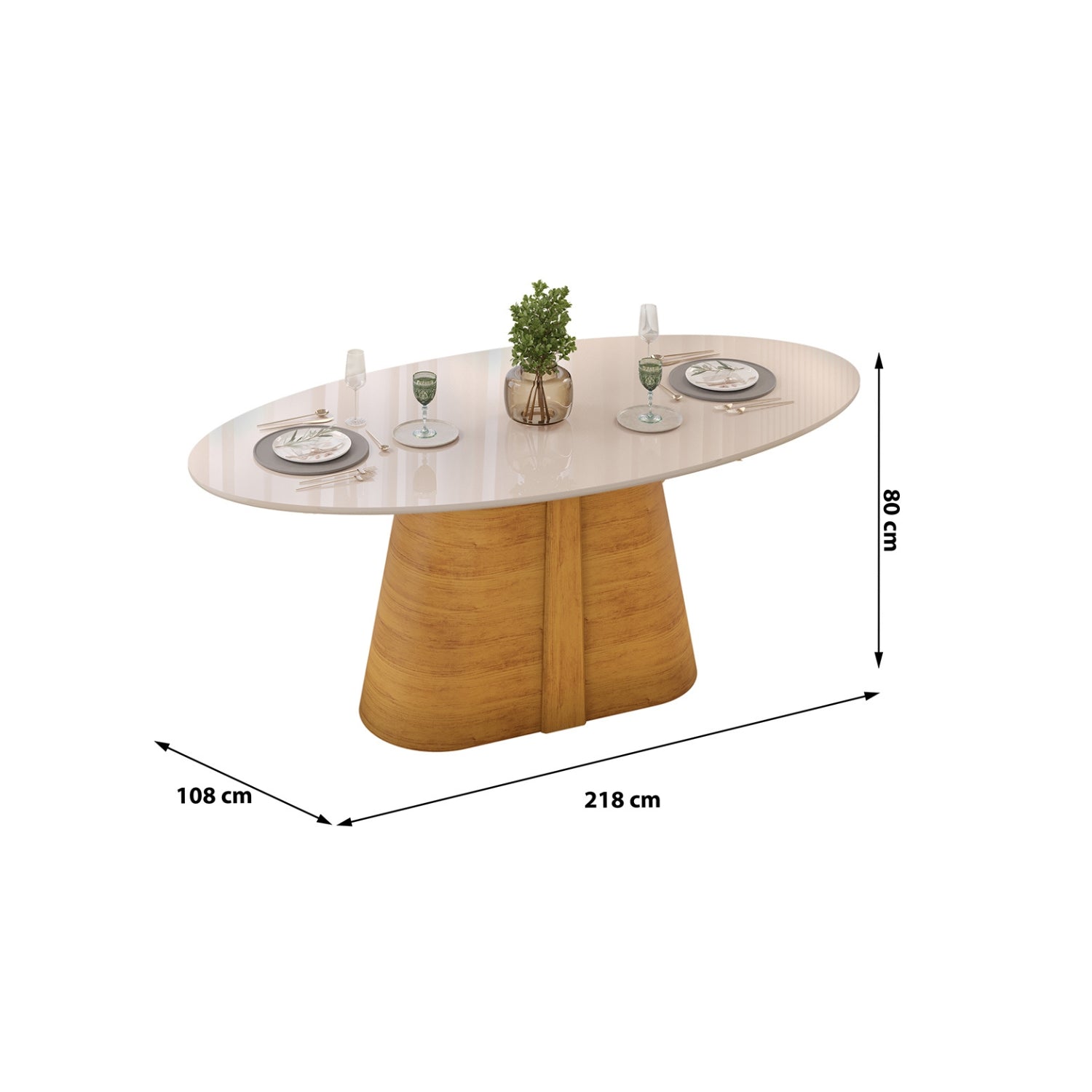 Mesa Comedor Ryse Natural, Off White