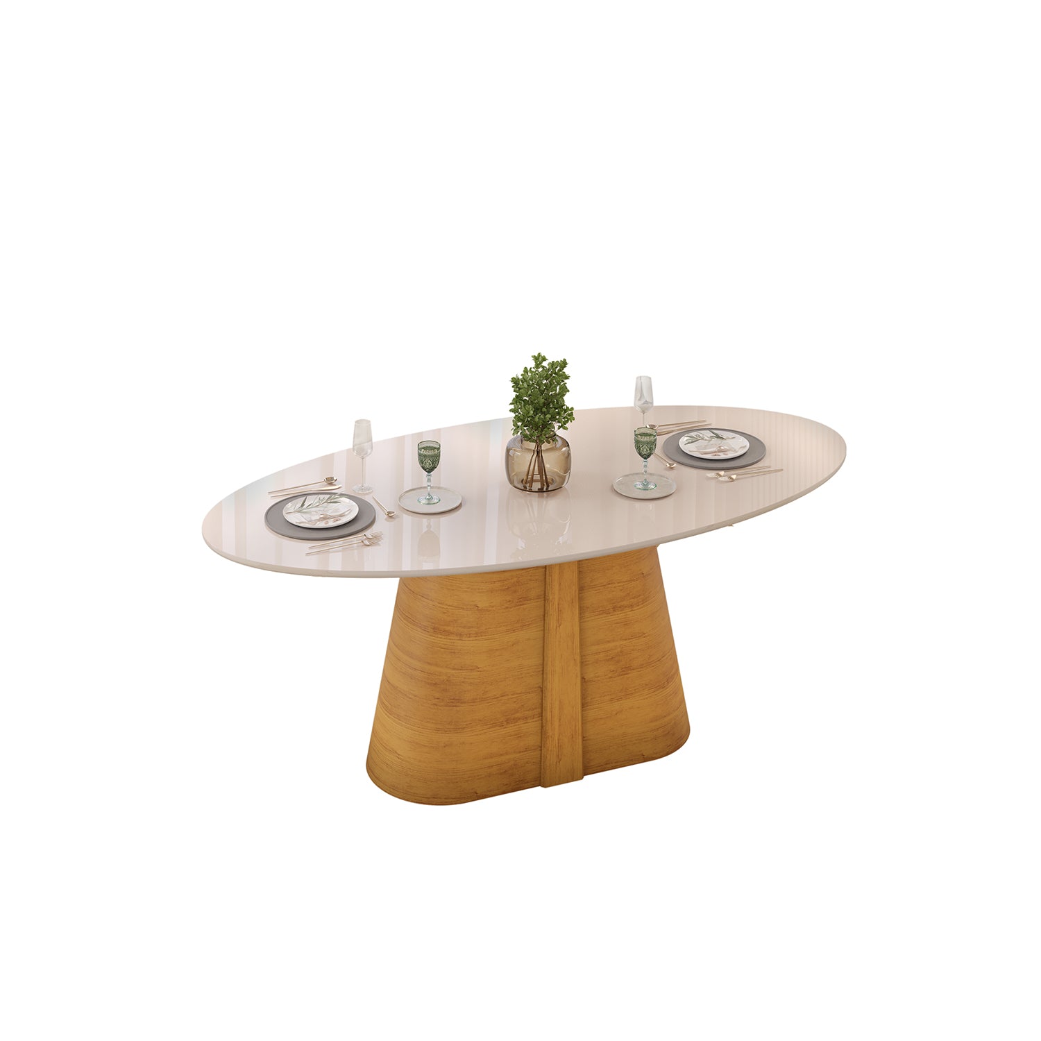 Mesa Comedor Ryse Natural, Off White