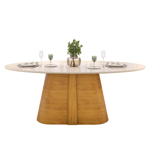 Mesa Comedor 6  Puesto Ryse Natural, Off White