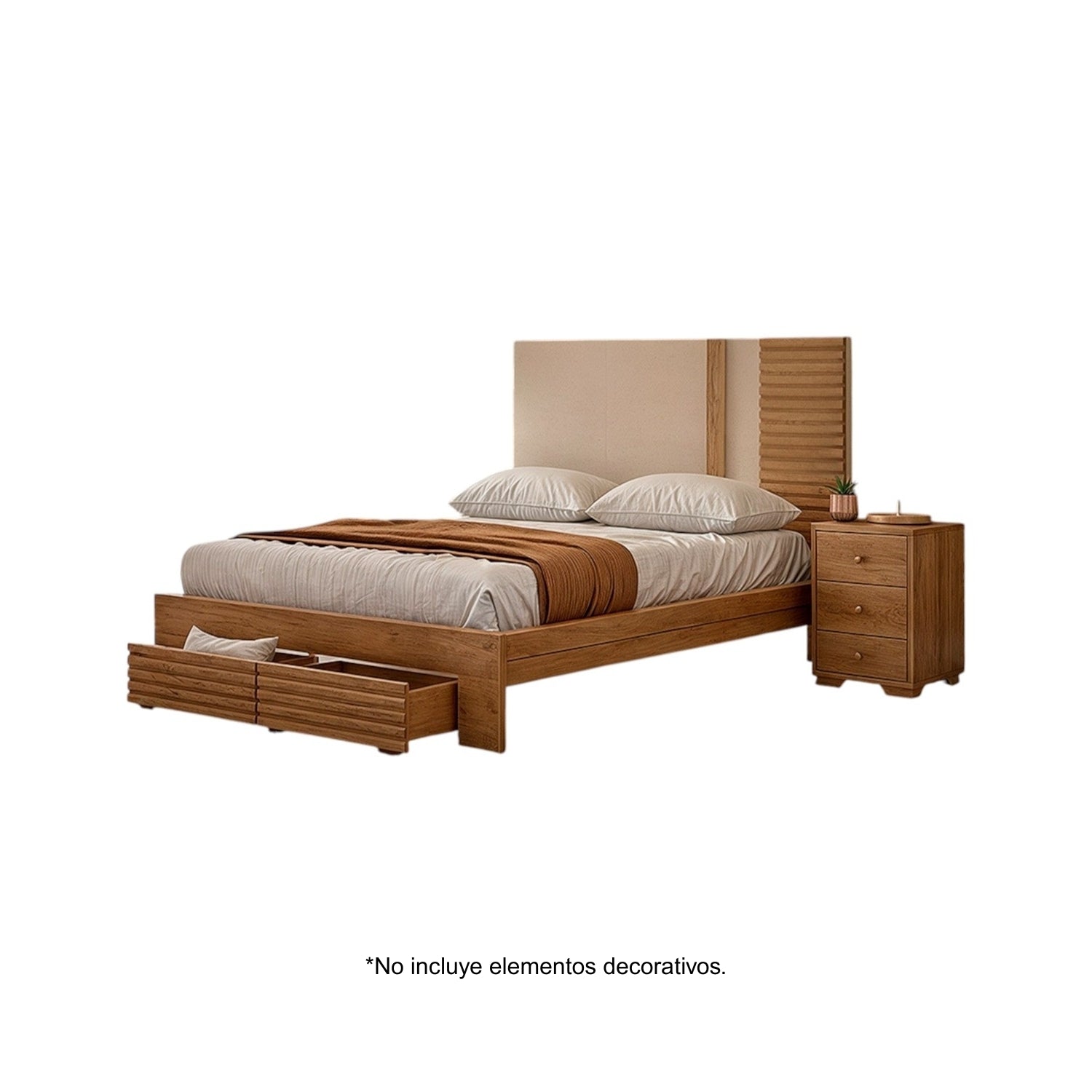Cama Full Omega Greige, Natural