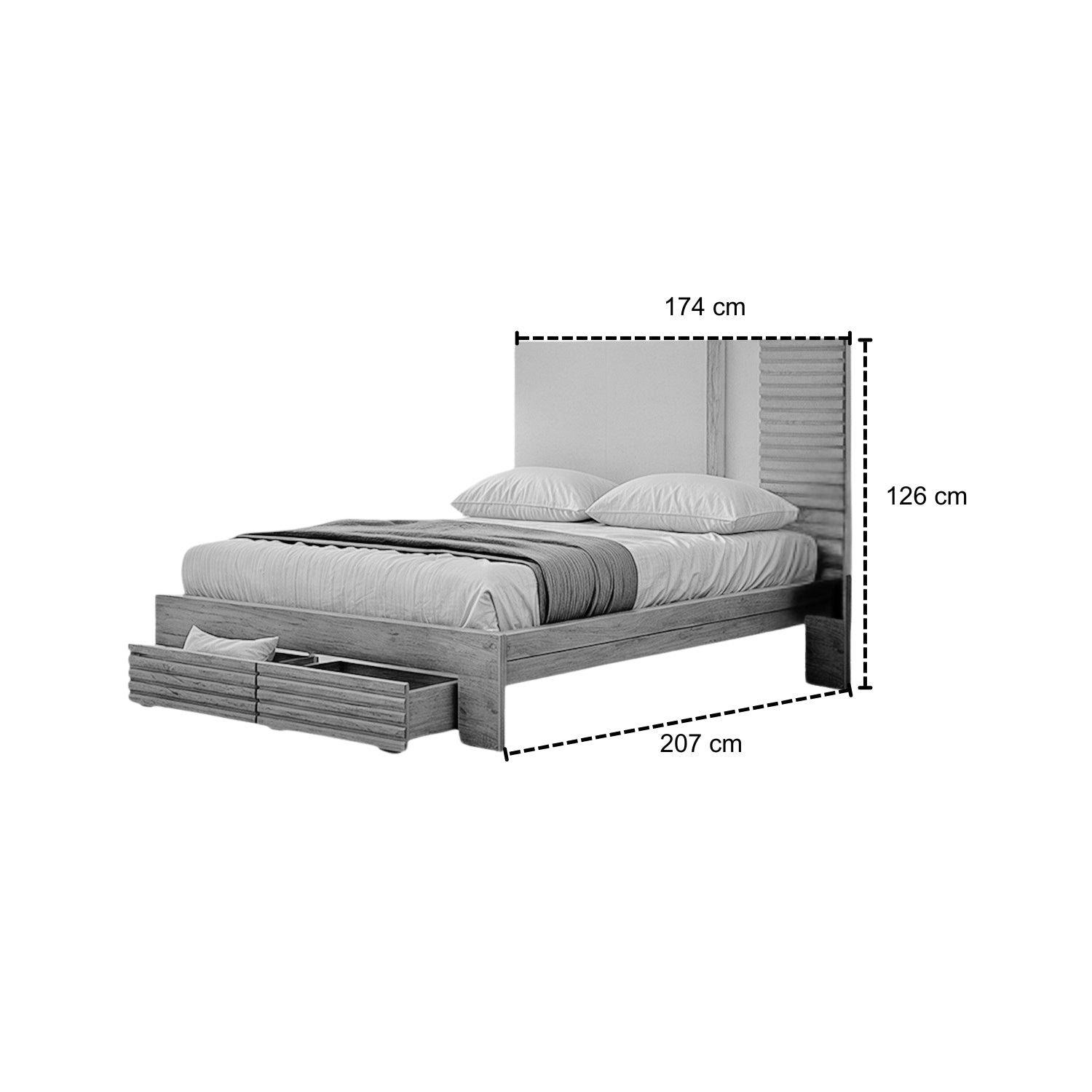 Cama Queen Omega Greige, Natural
