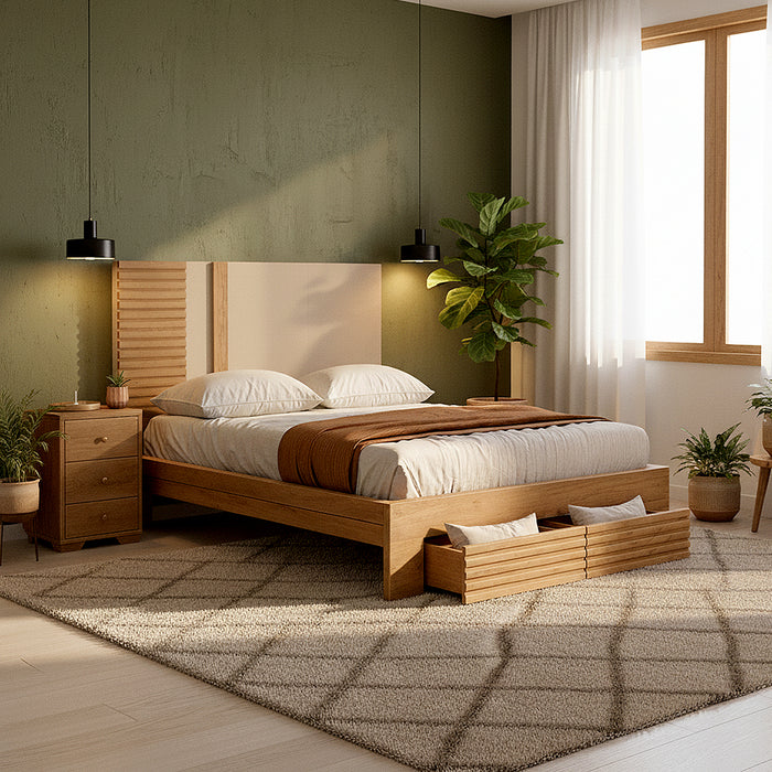 Cama King Omega Greige, Natural