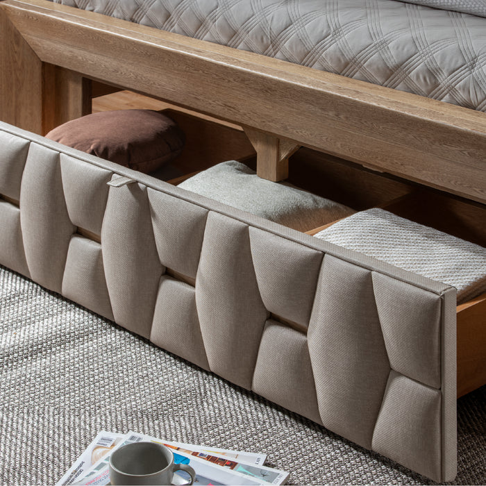 Cama King Mila Beige, Natural