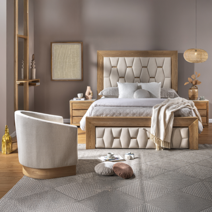Recámara Full Mila Beige, Natural