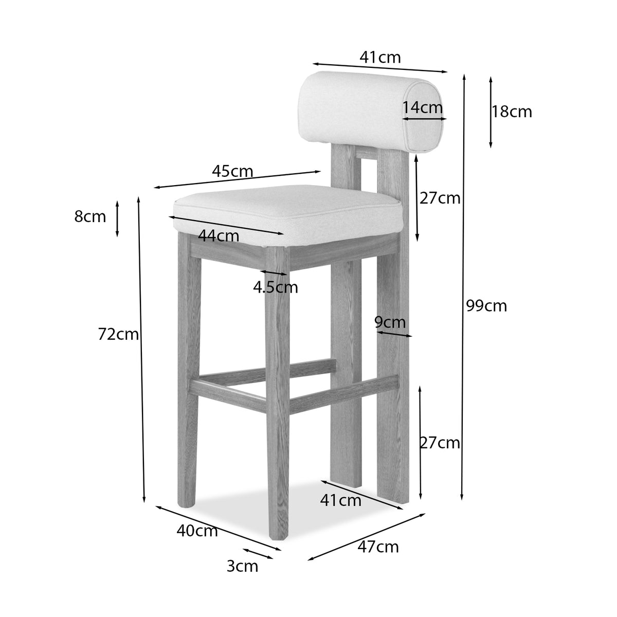 Silla Para Bar Nova Atlas Marmol, Champaña