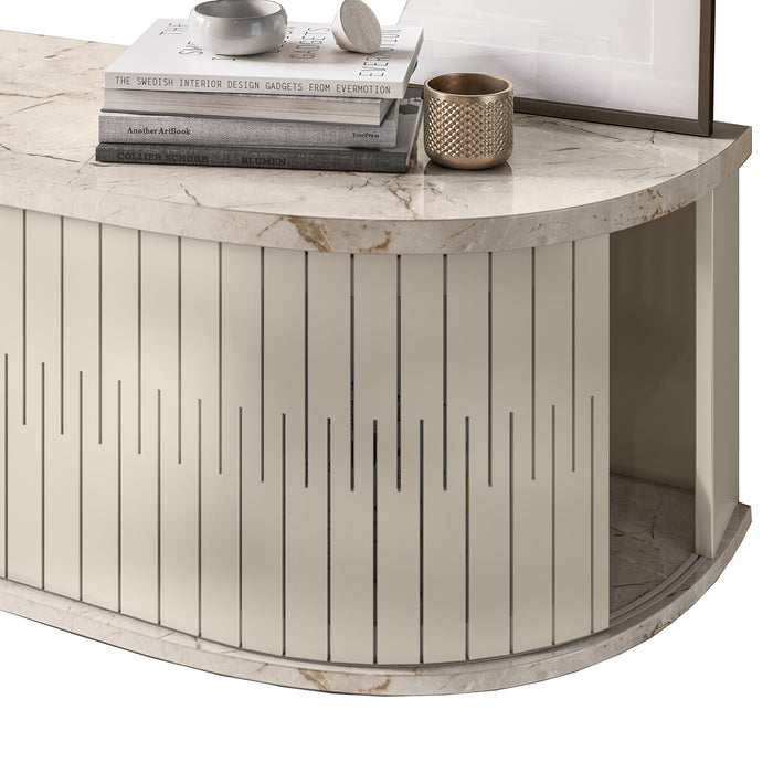 Mueble Tv Flotante Porto Off White, Marmol