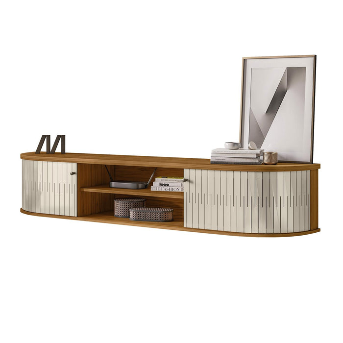 Mueble Tv Flotante Porto Off White, Natural