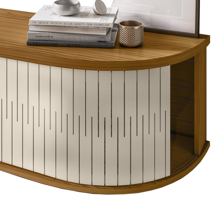 Mueble Tv Flotante Porto Off White, Natural