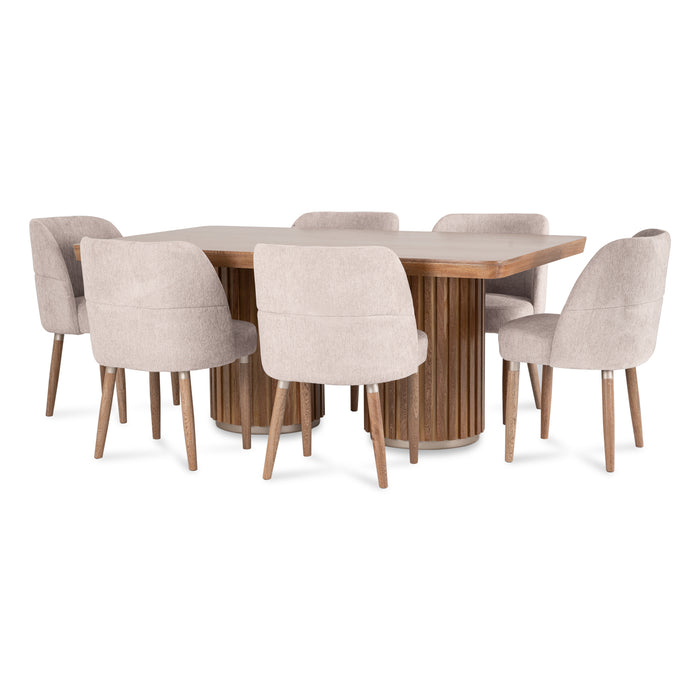 Comerdor 6 Puestos Nicole Lino York home Beige, Natural