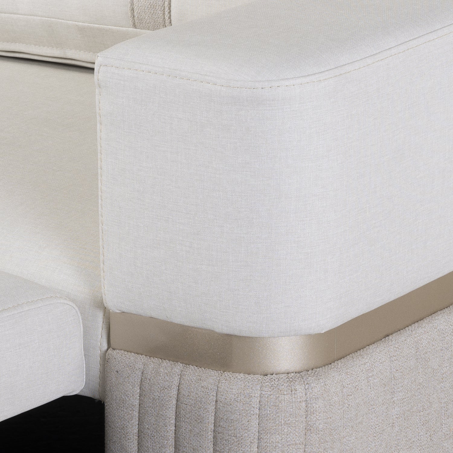 Sofá Cama Dior Eurolino Blanco, Beige y Champaña