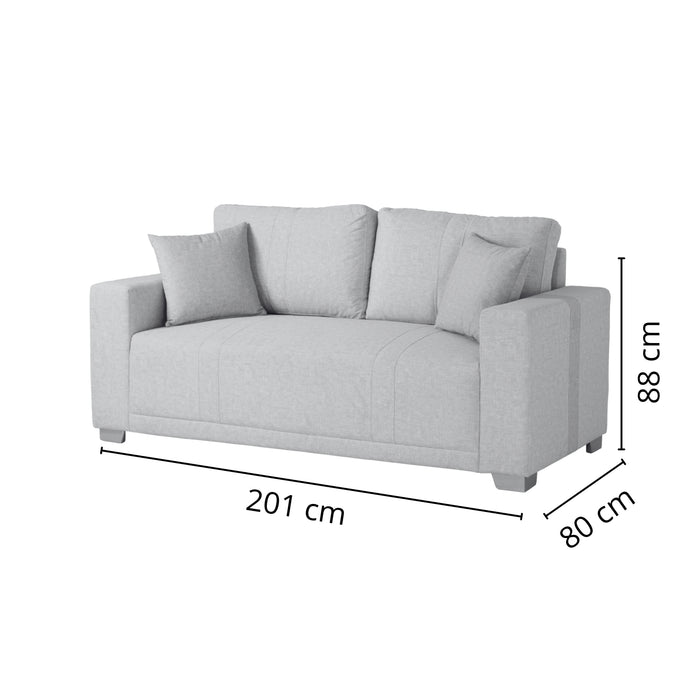 Sofá 3 Puestos Alcala Velvet Idilio Beige, Taupe y Champaña