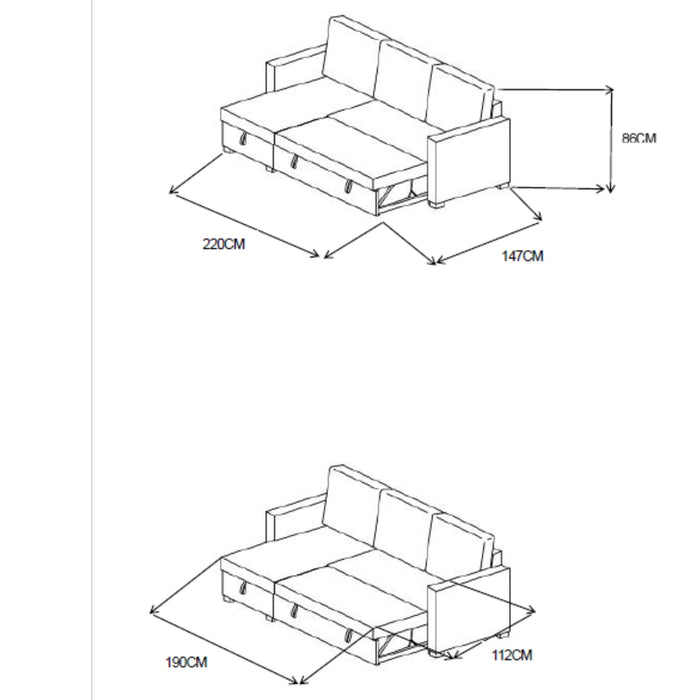 Sala Cama Omma Microfibra Beige