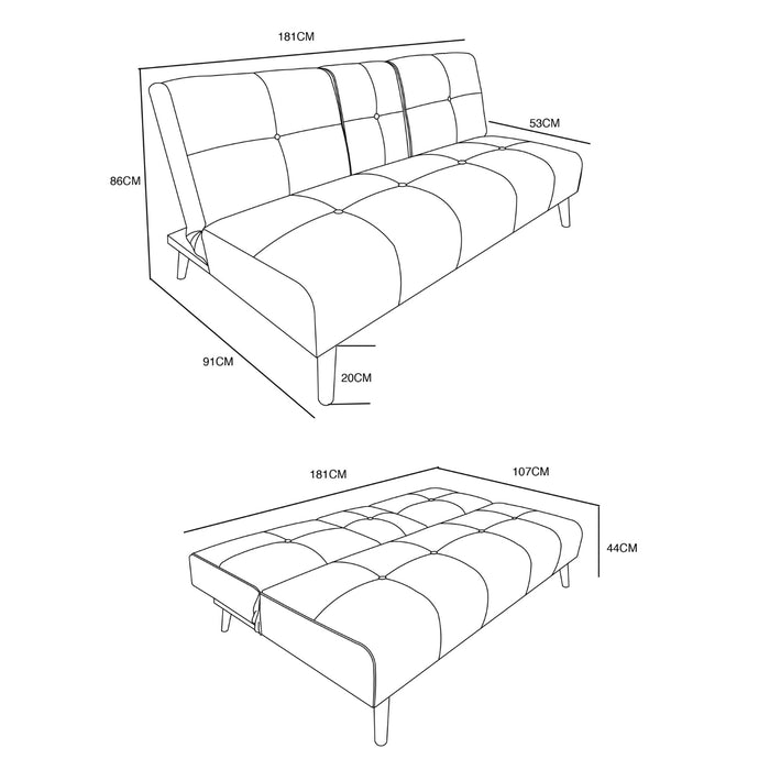 Sofá Cama Sher Pana Plomo