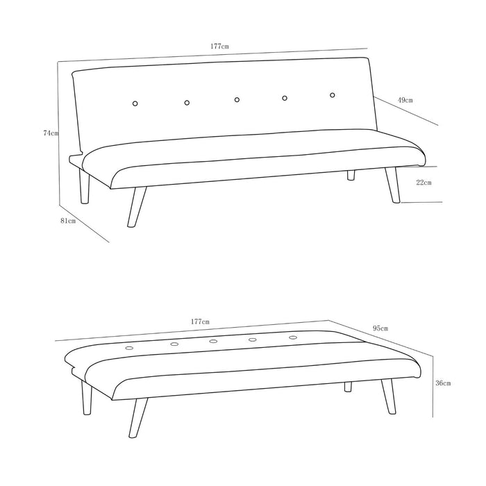 Sofá Cama Gabi Microfribra Terra