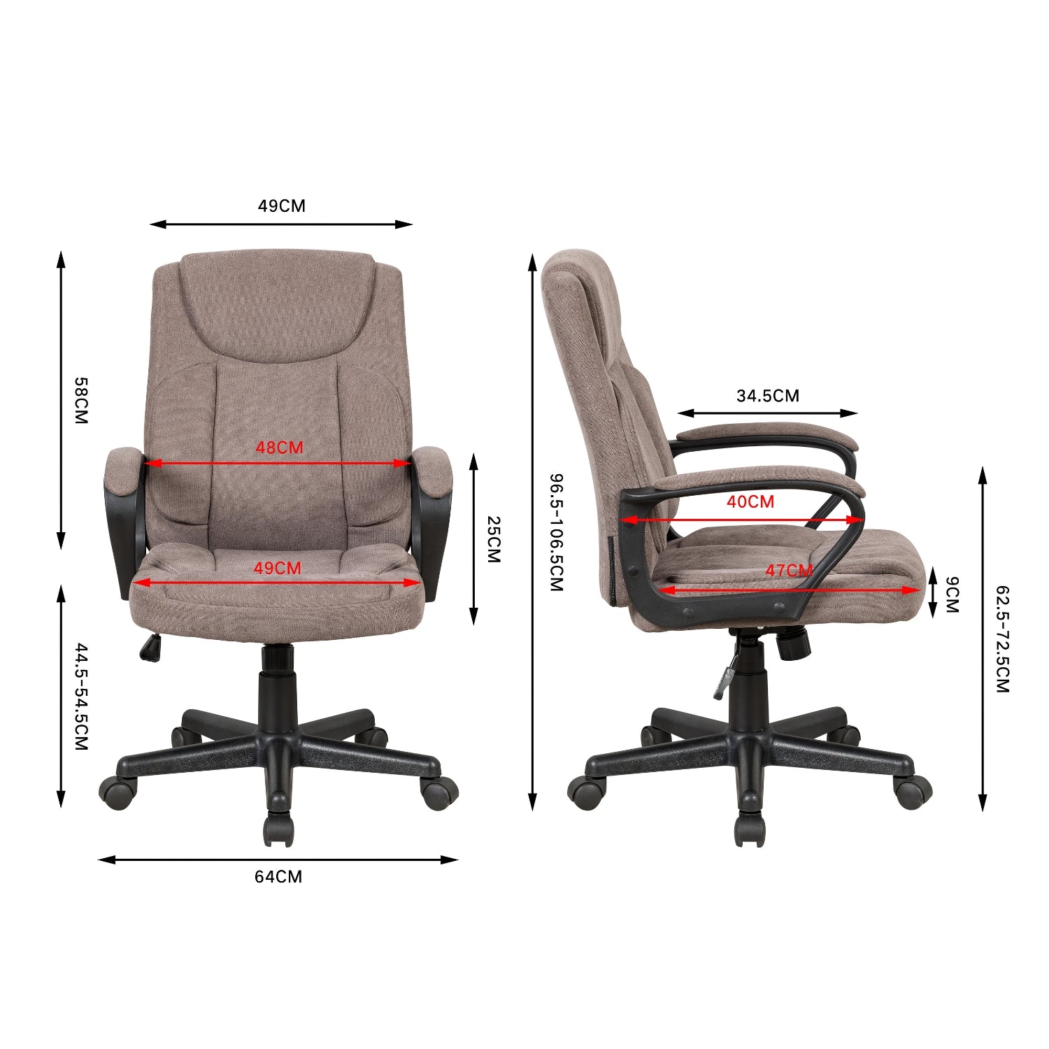 Silla Oficina Evan Plomo