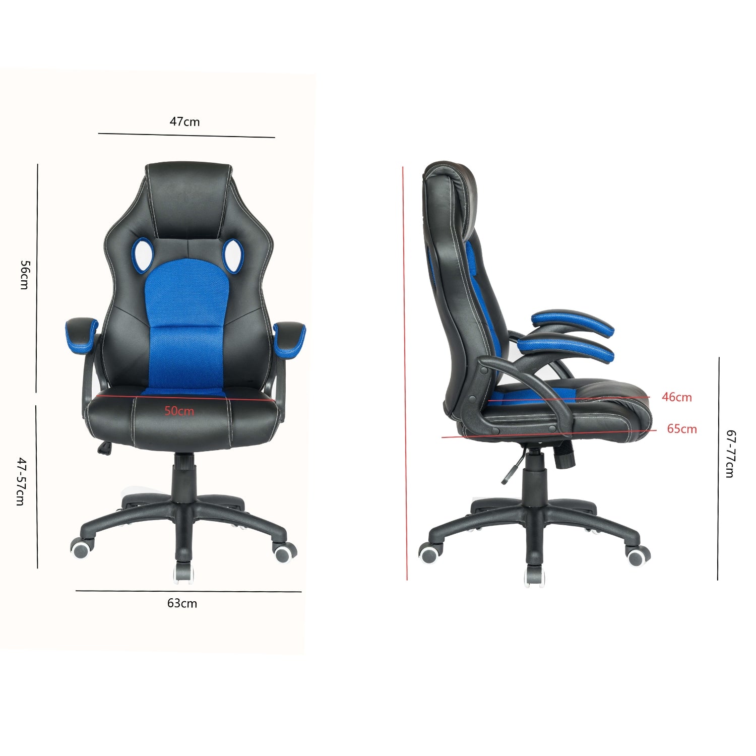 Silla Oficina Lenox Negro, Rojo