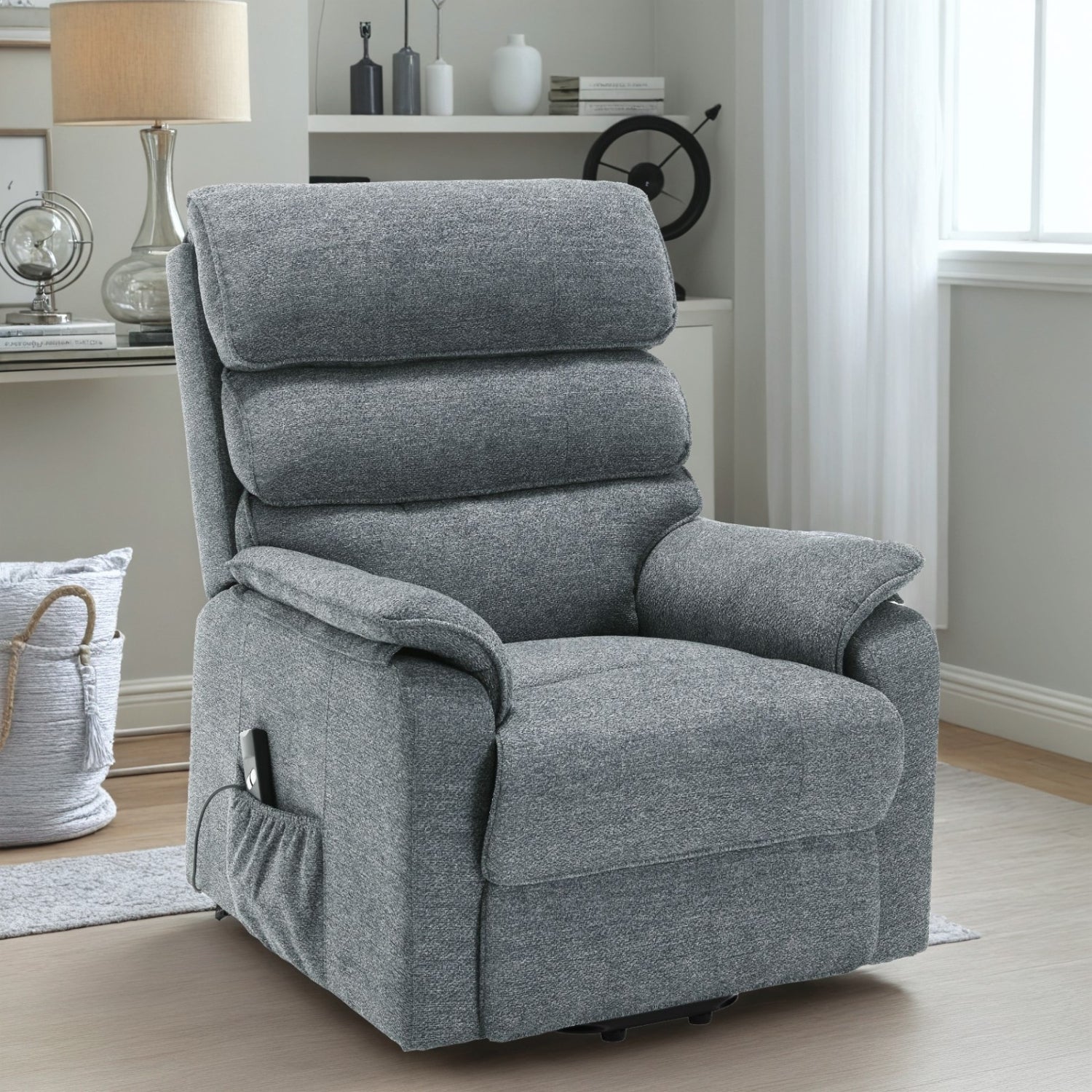 Sillón Reclinable Evan Pana Gris Eléctrico