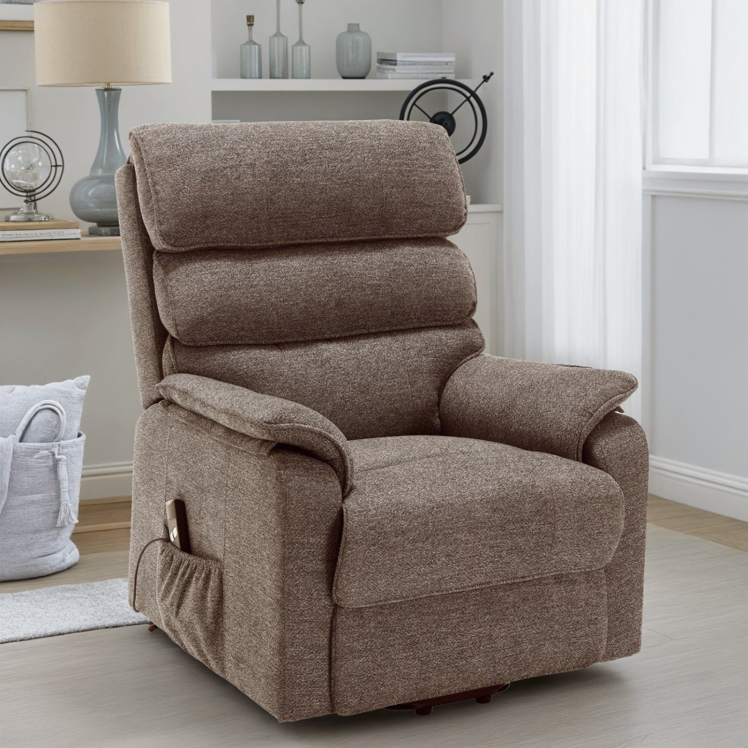 Sillón Reclinable Evan Pana Chocolate Eléctrico