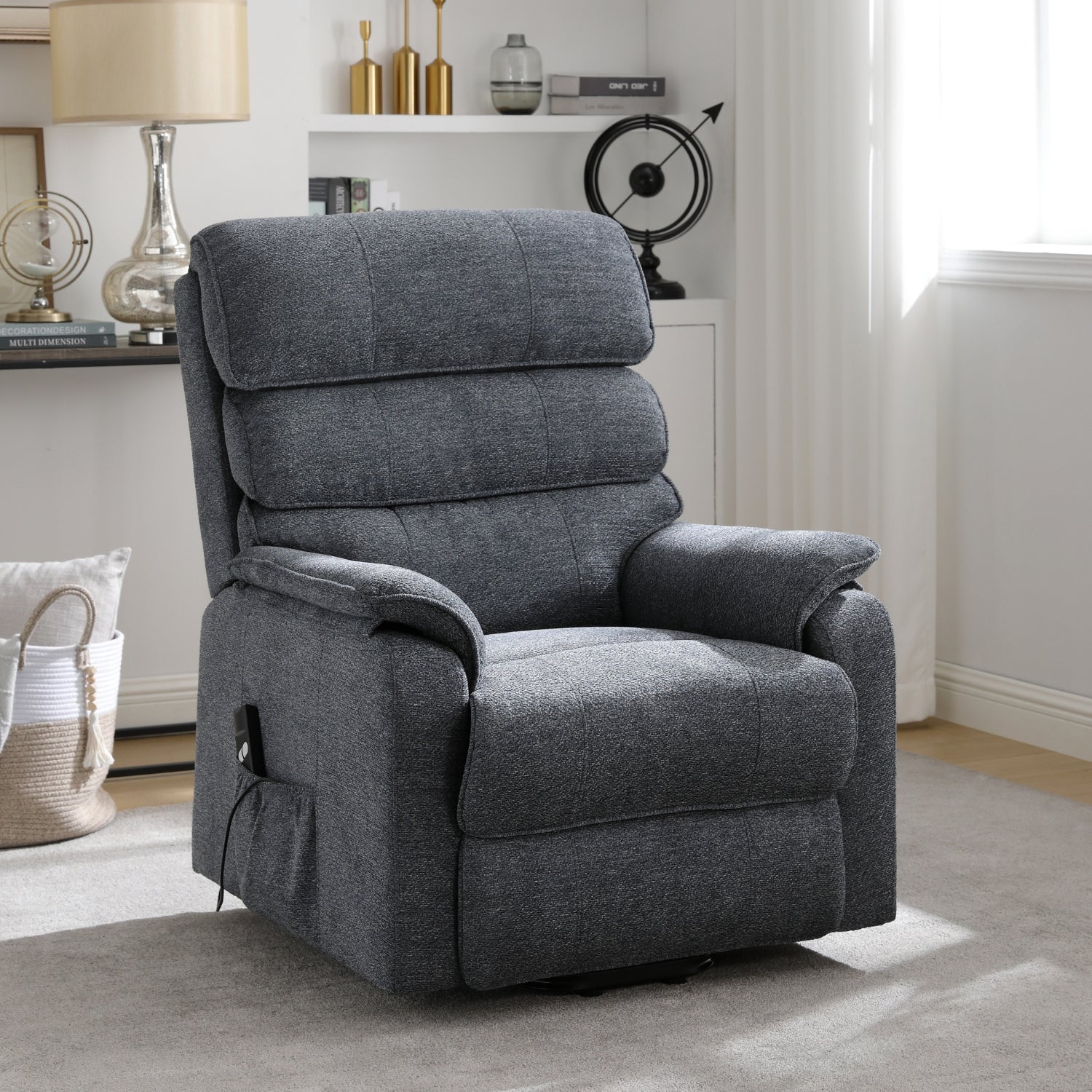 Sillón Reclinable Evan Pana Plomo Eléctrico