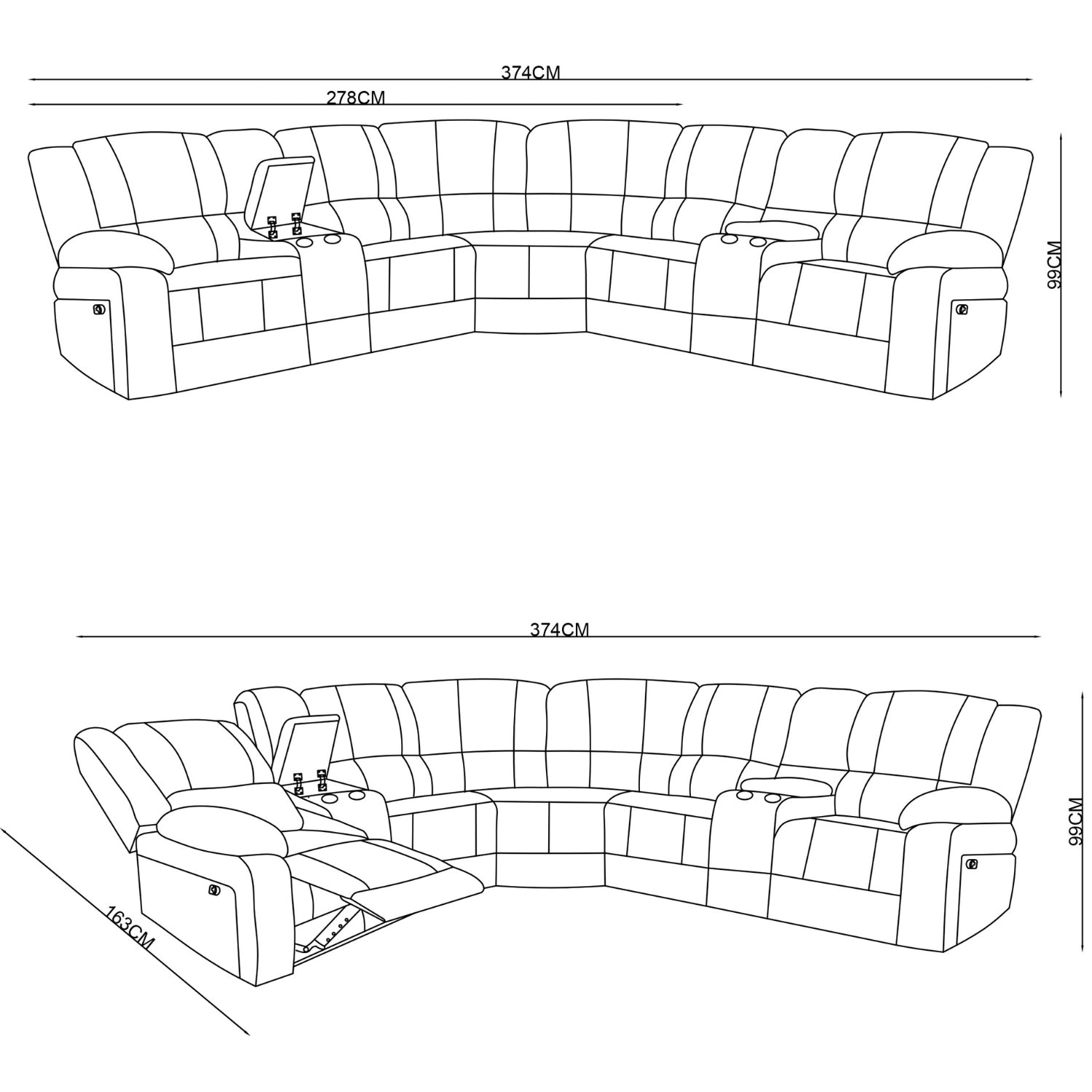 Sala Rinconera Reclinable Morgan Microfibra Taupe