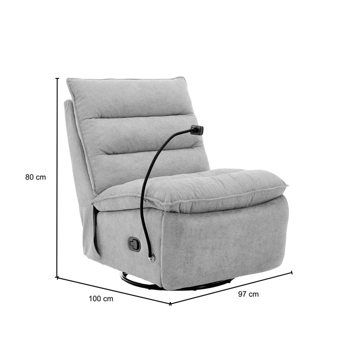 Silla Reclinable, Mecedora Kioto Lino Gris