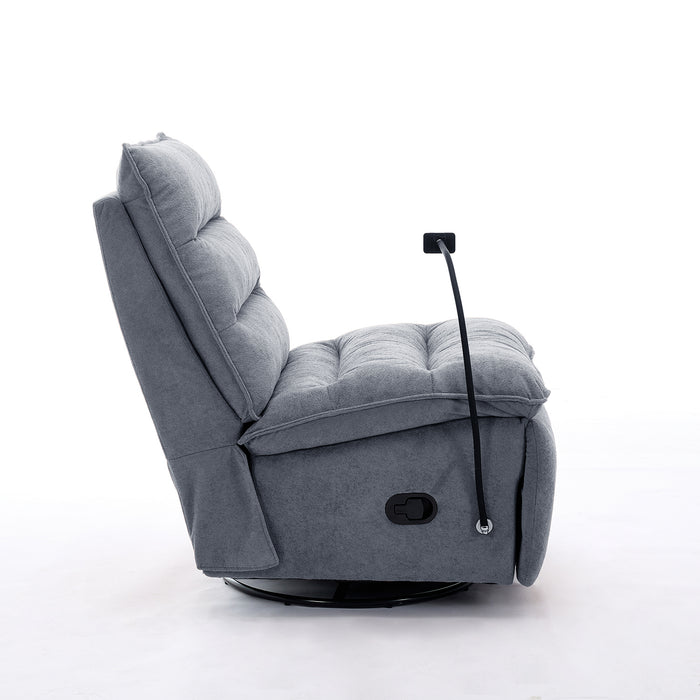 Silla Reclinable, Mecedora Kioto Lino Gris