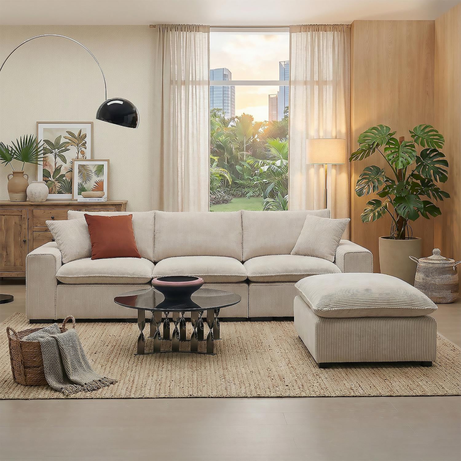 Sala Rinconera Zoe Lino Beige