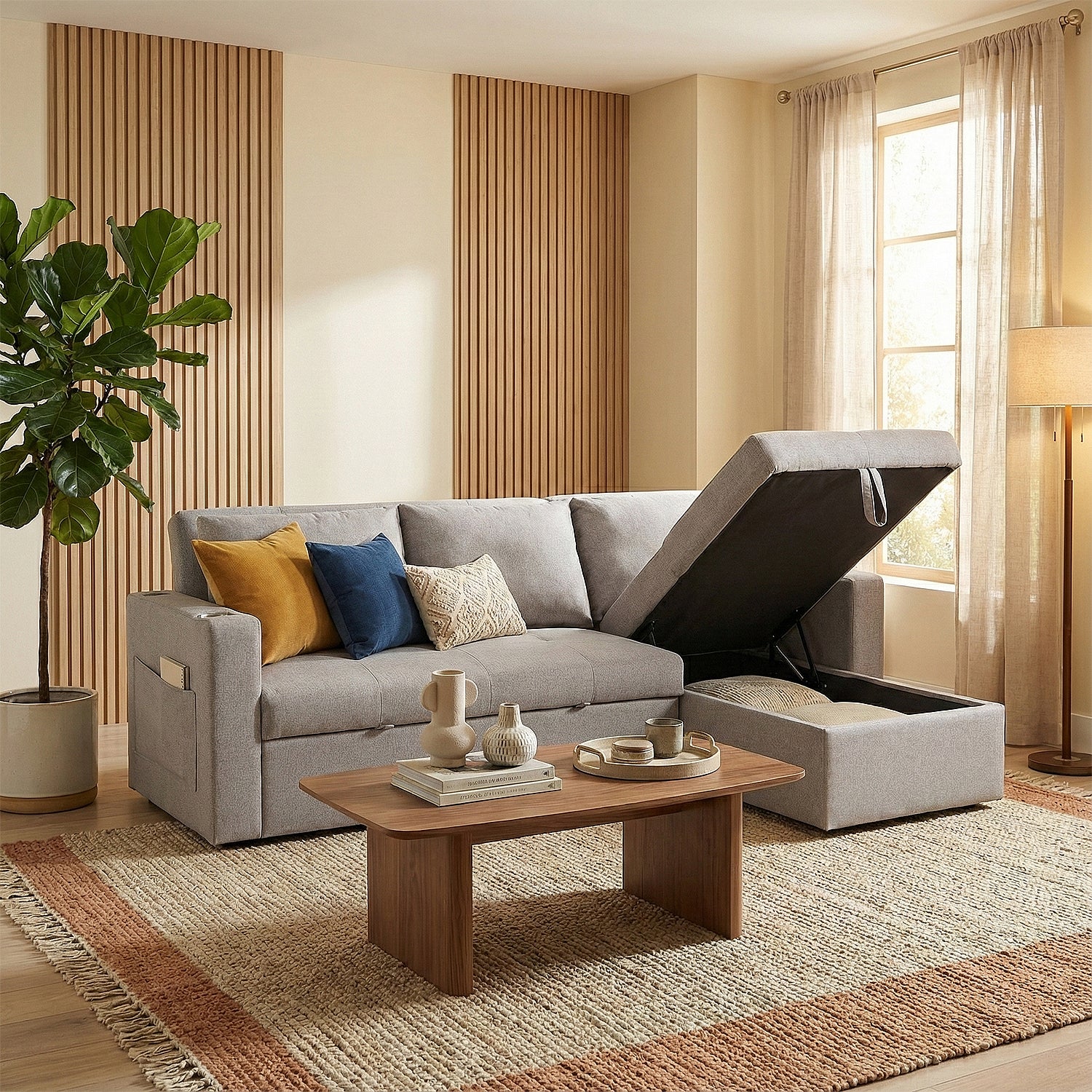Sala Cama Zoe Lino Gris