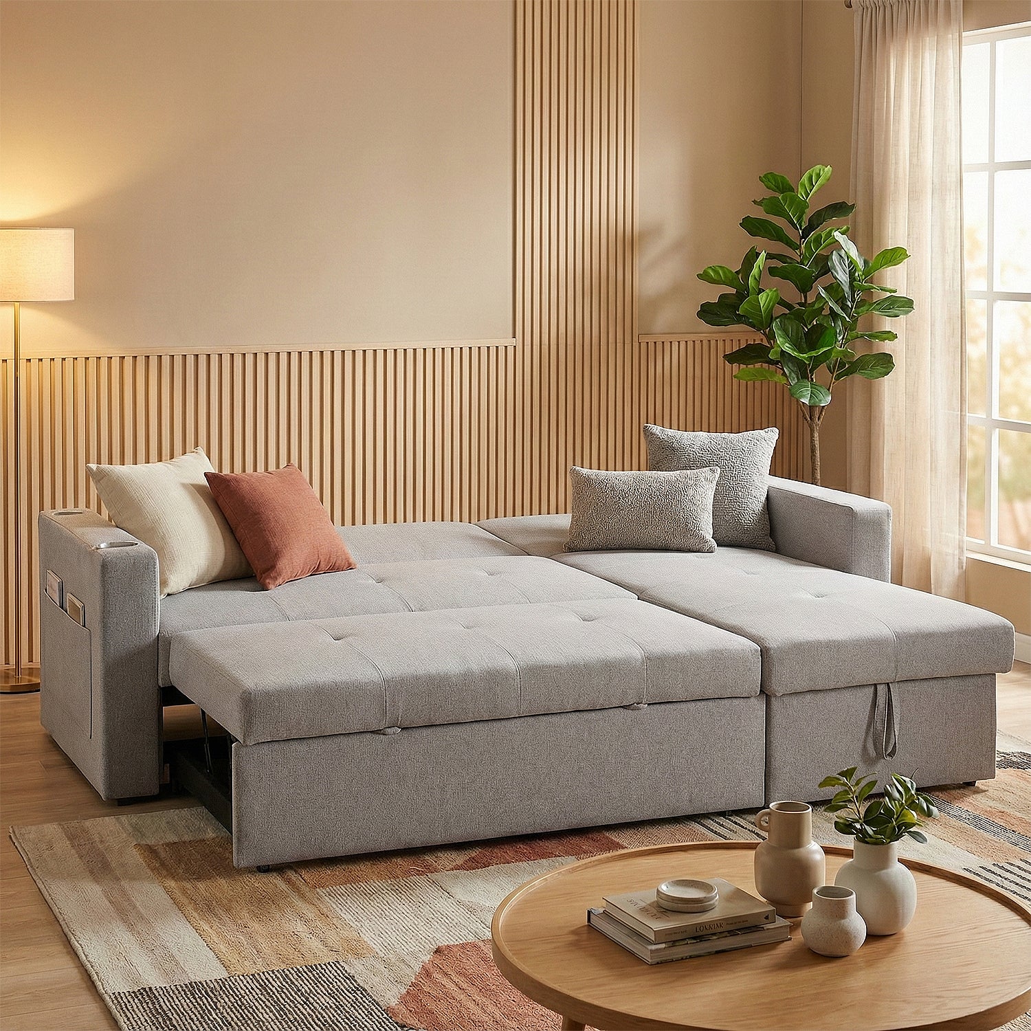 Sala Cama Zoe Lino Gris