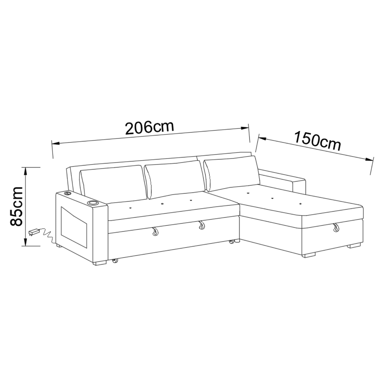 Sala Cama Zoe Lino Gris