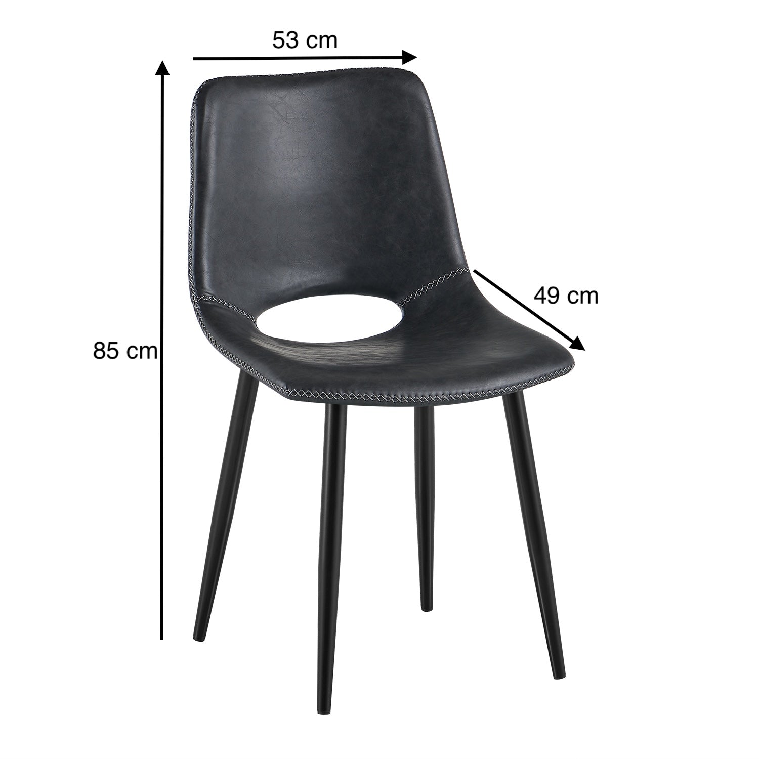 Silla Comedor Thomas Eurocuero Gris