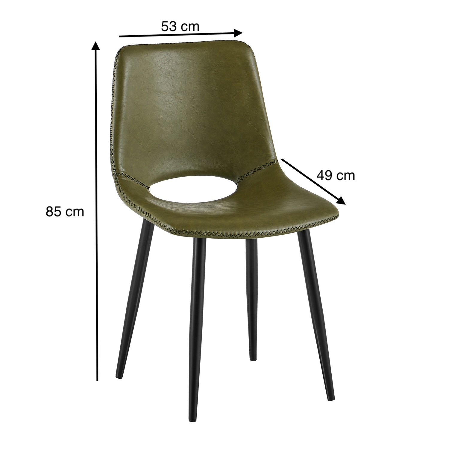 Silla Comedor Thomas Eurocuero Verde Oliva