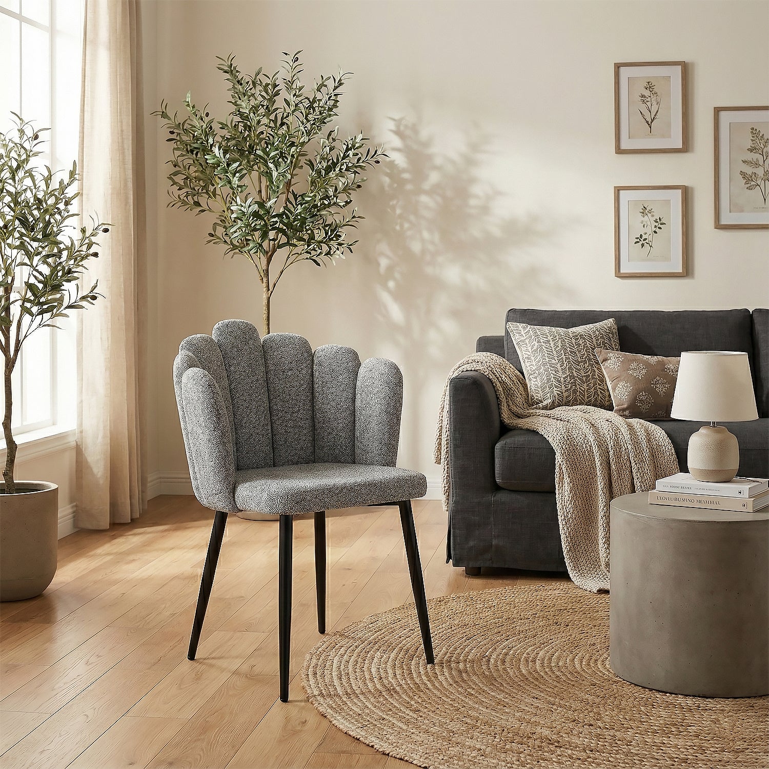 Silla Comedor Helen Microfibra Plata