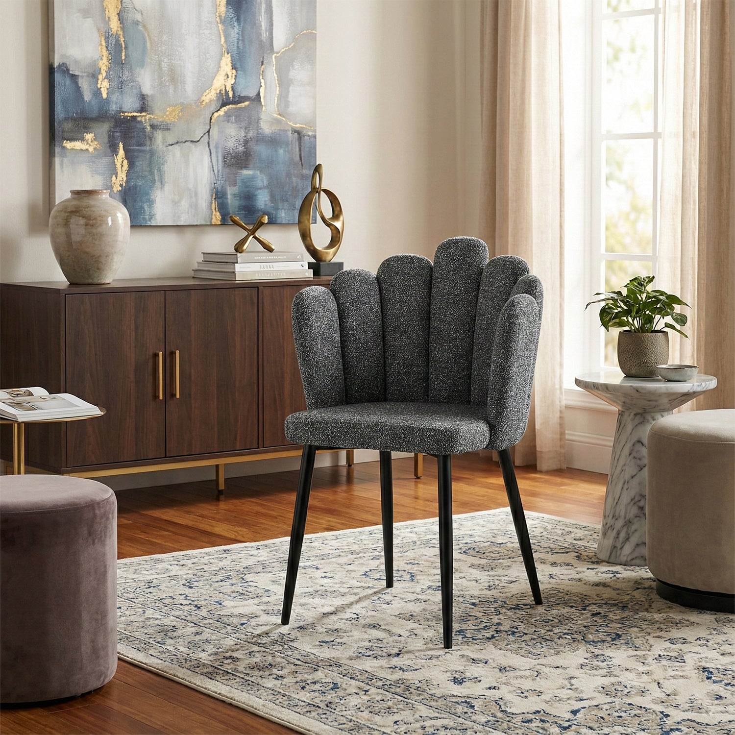 Silla Comedor Helen Microfibra Plomo