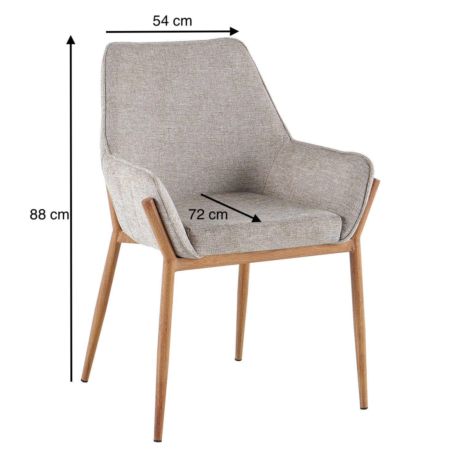 Silla Comedor Ventury Microfibra Beige, Natural