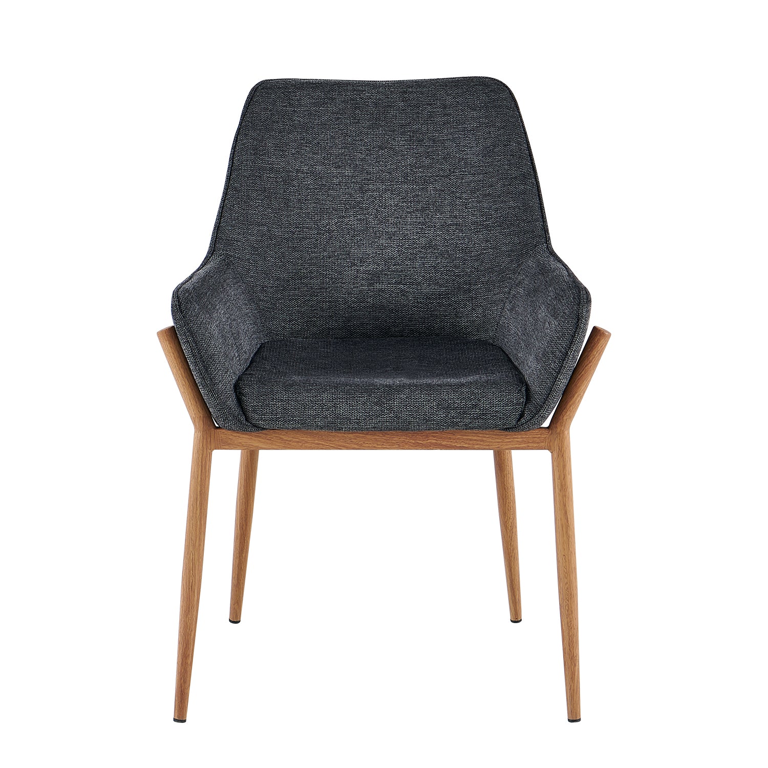 Silla Comedor Ventury Microfibra Plomo, Natural