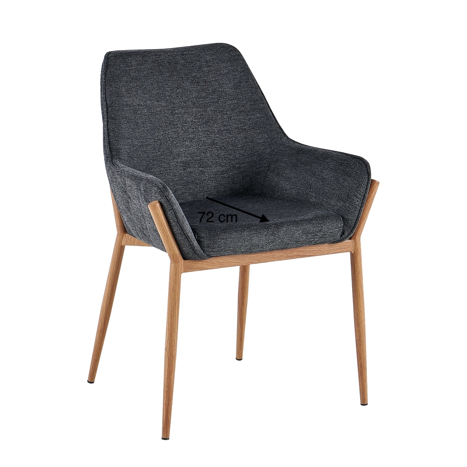 Silla Comedor Ventury Microfibra Plomo, Natural