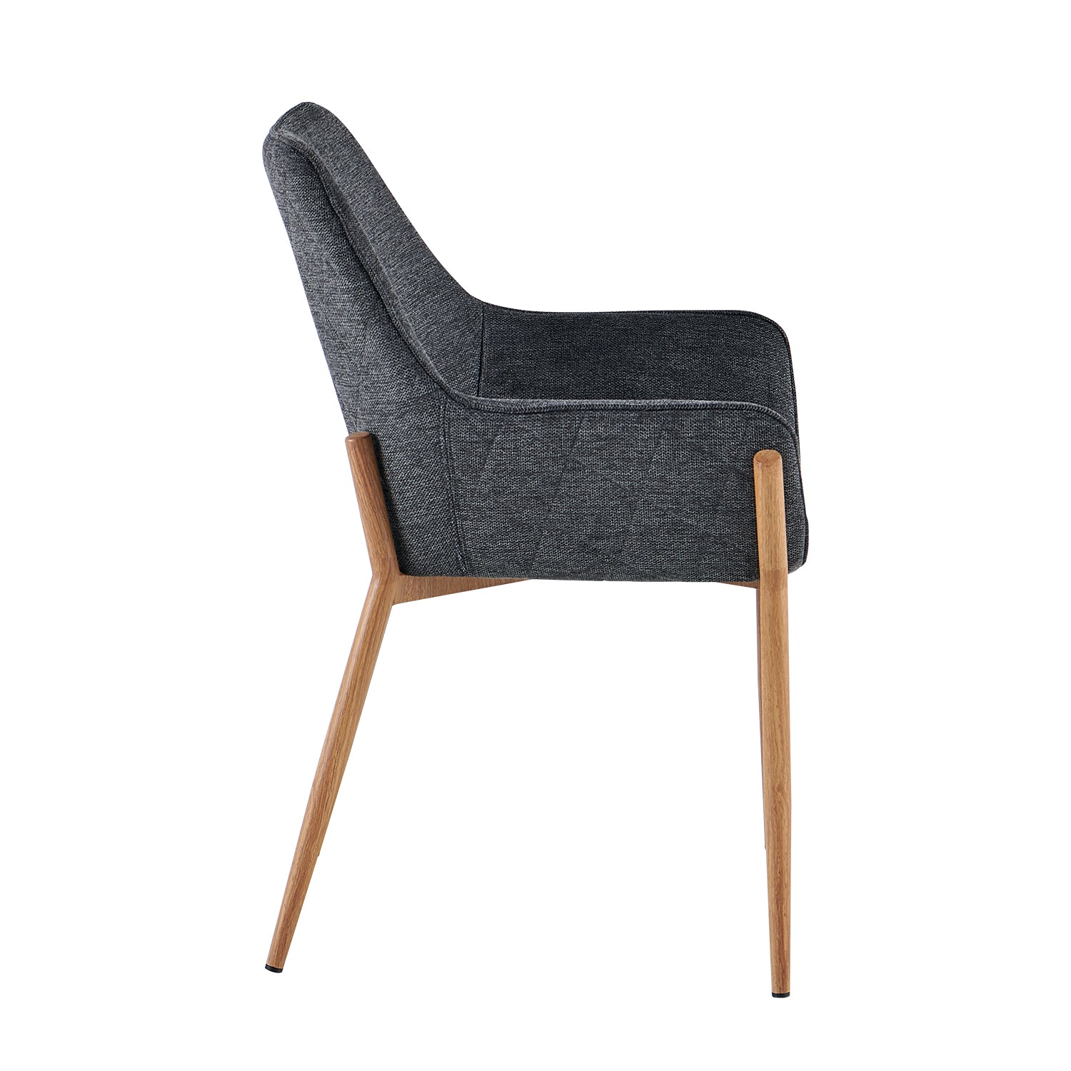 Silla Comedor Ventury Microfibra Plomo, Natural