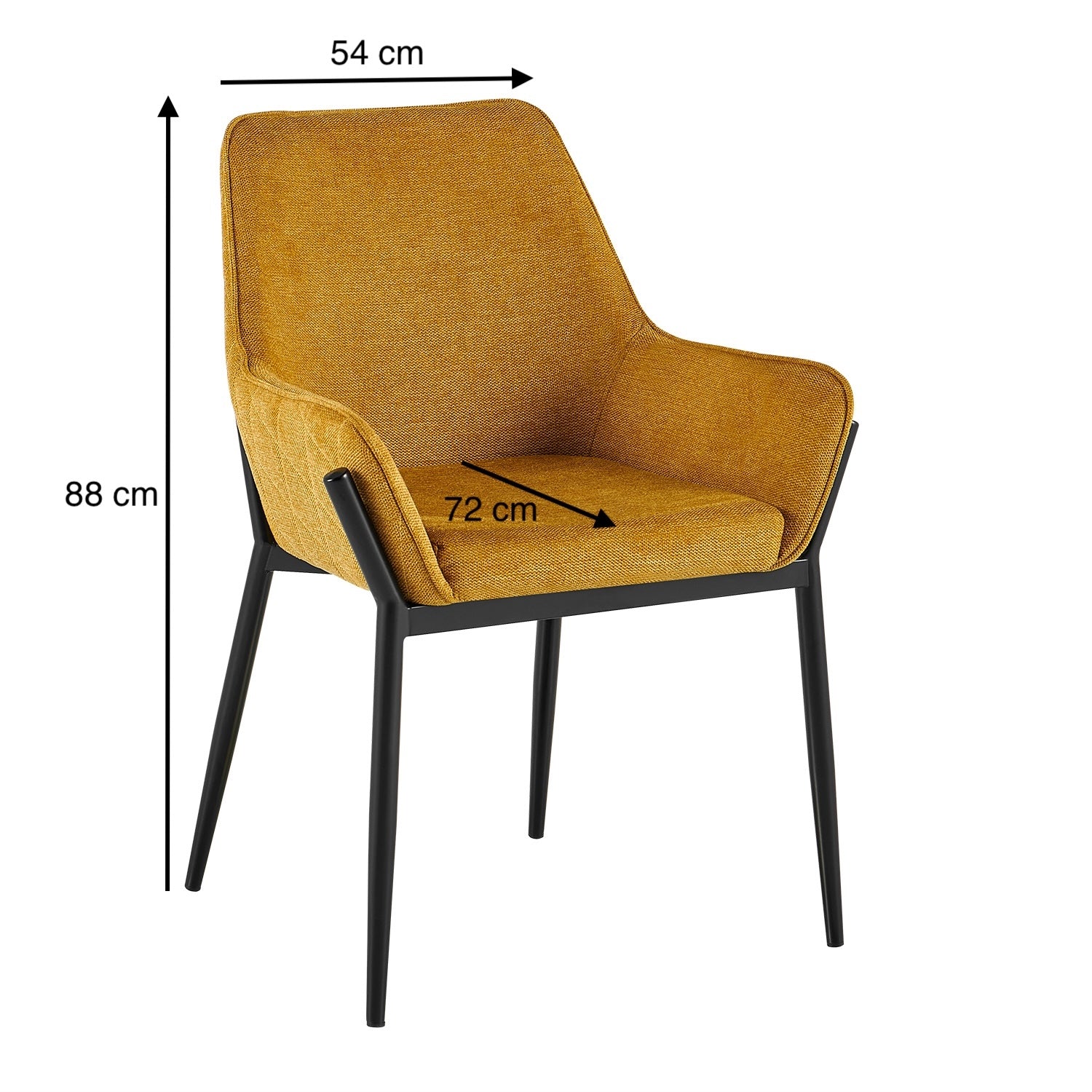 Silla Comedor Ventury Microfibra Mostaza