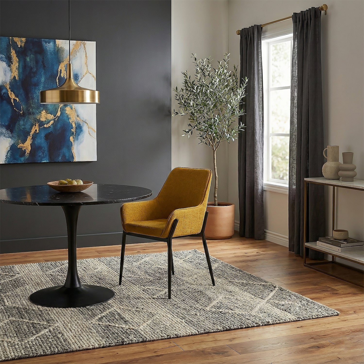 Silla Comedor Ventury Microfibra Mostaza