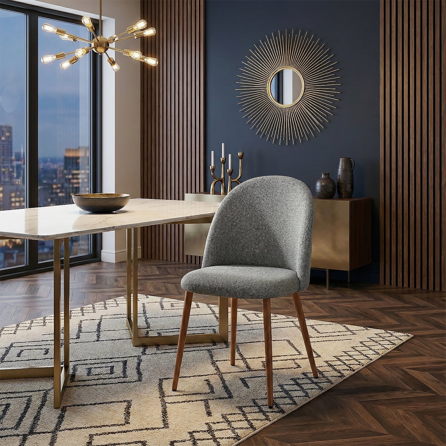 Silla Comedor Viena Lino Gris, Natural