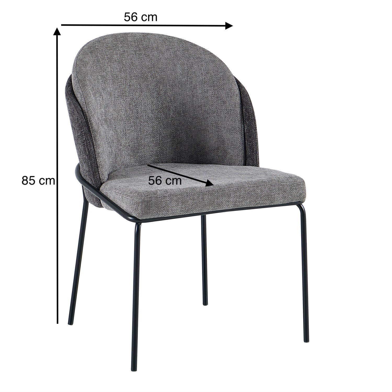 Silla Comedor Quina Microfibra Gris
