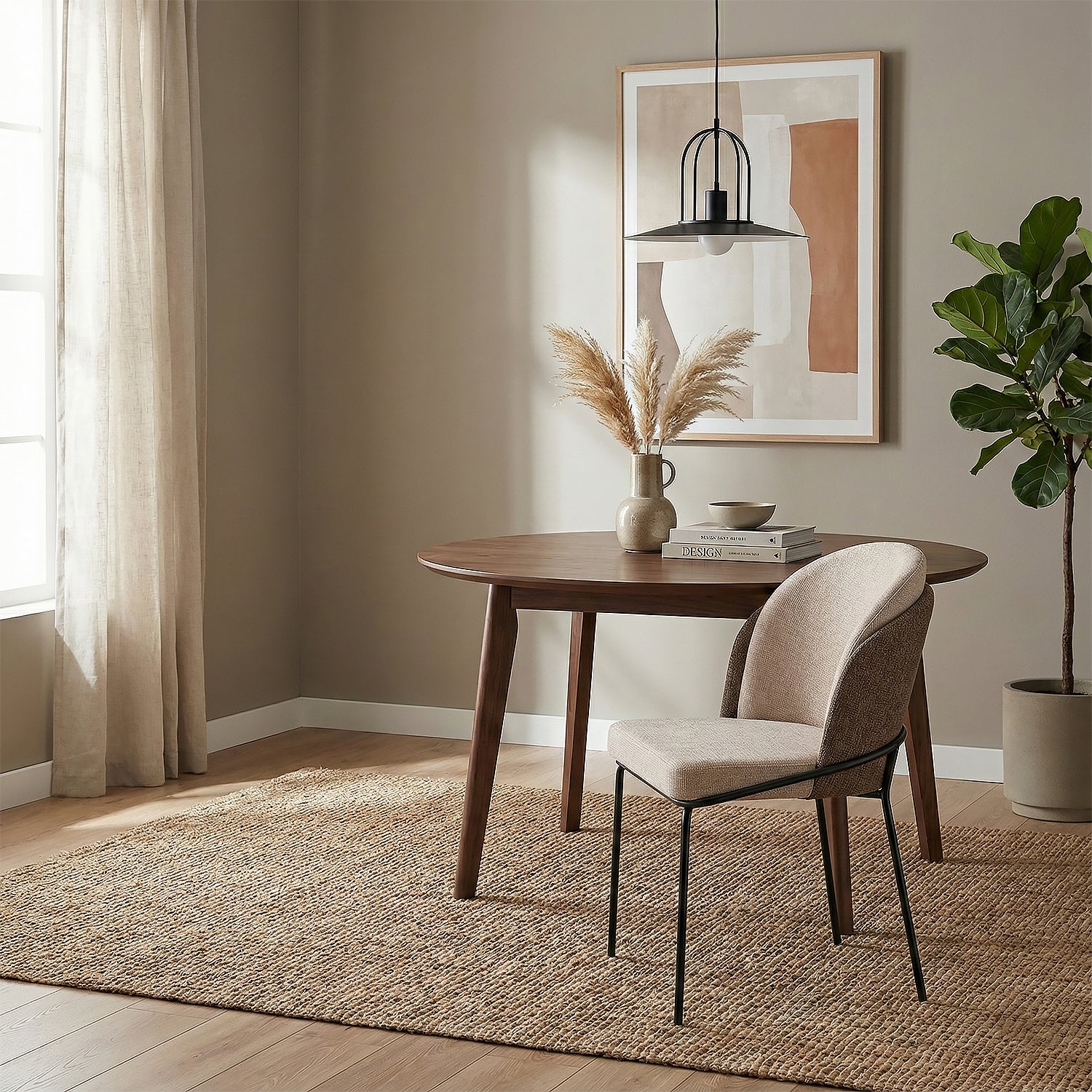 Silla Comedor Quina Microfibra Beige