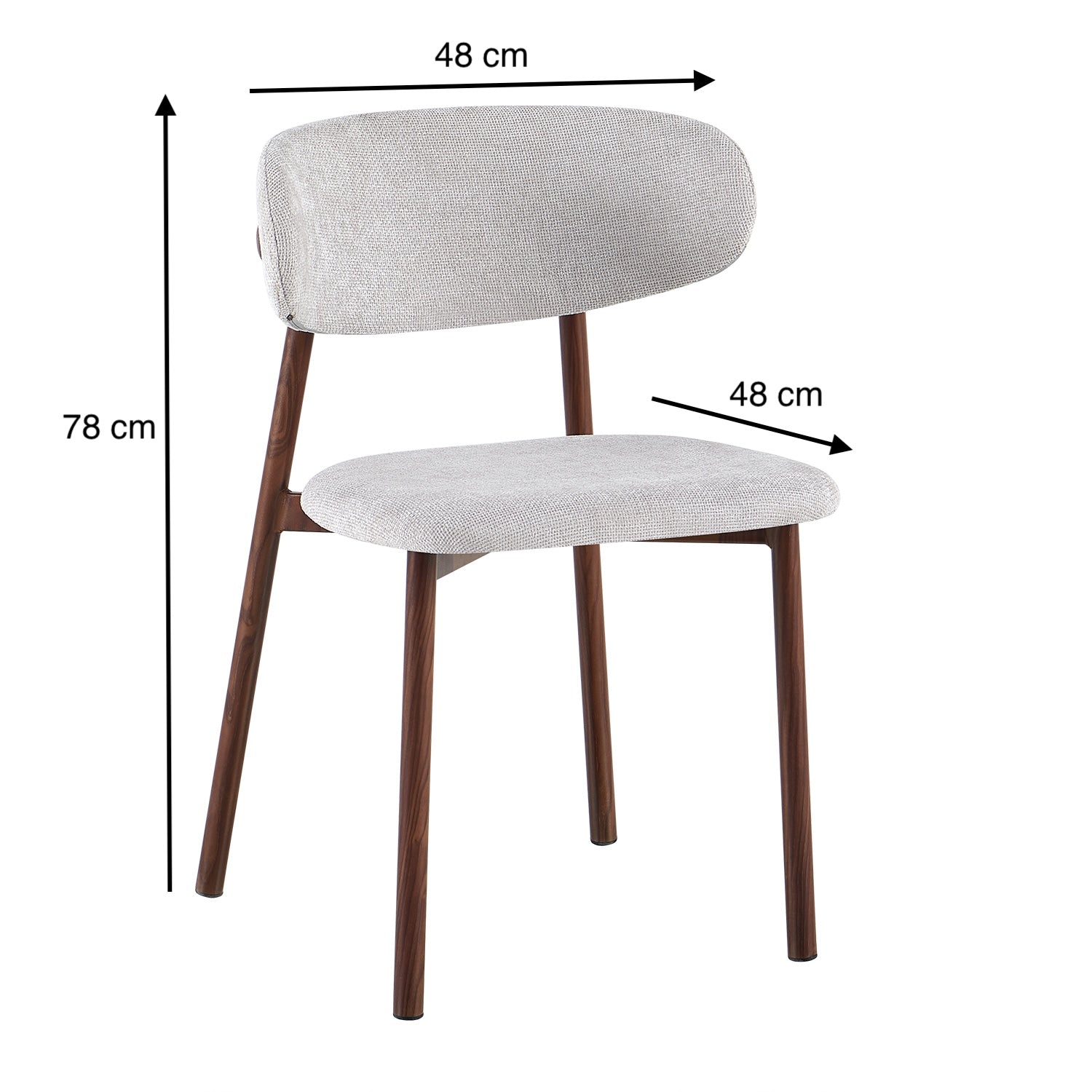 Silla Comedor Zajar Lino Crudo, Natural Oscuro