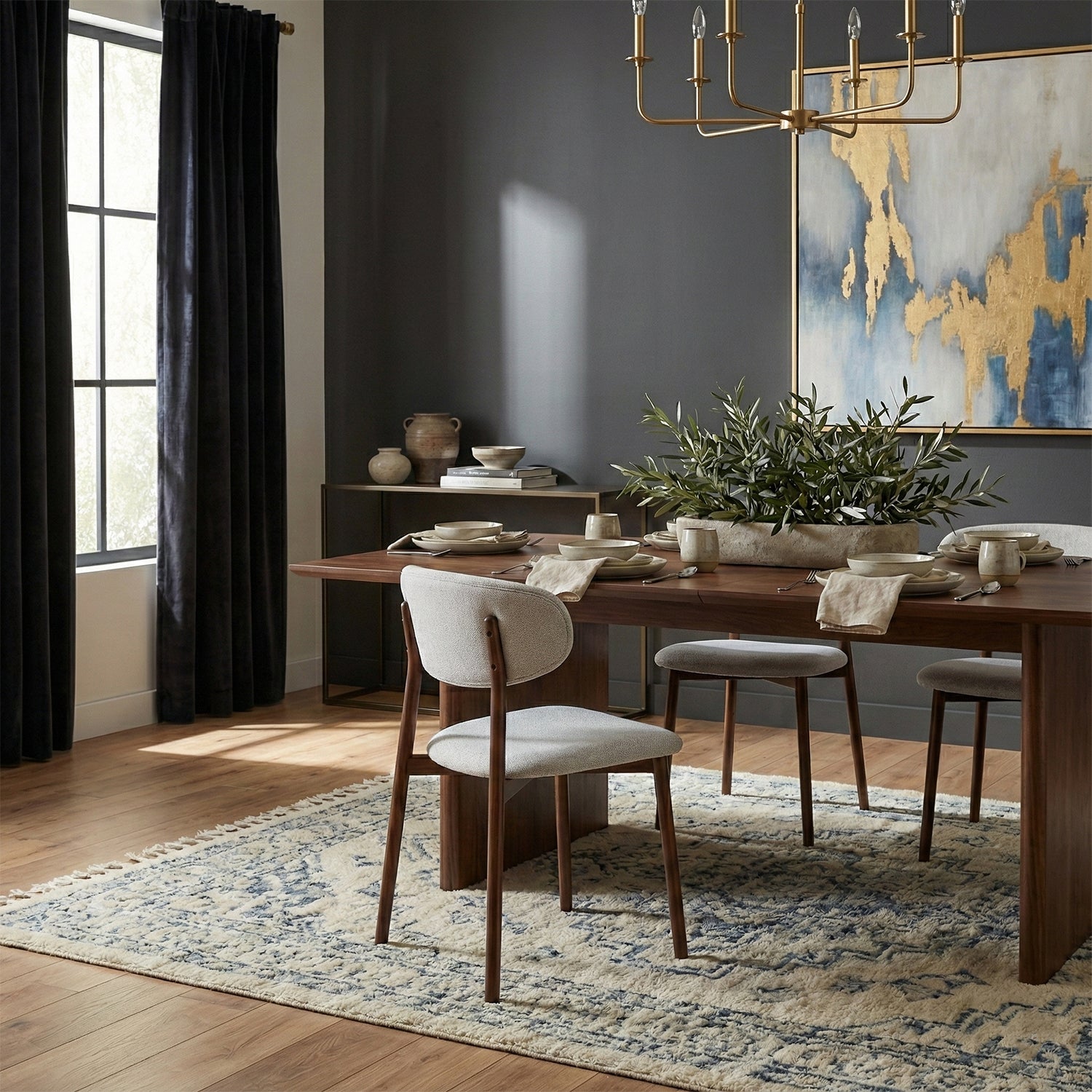 Silla Comedor Zajar Lino Crudo, Natural Oscuro